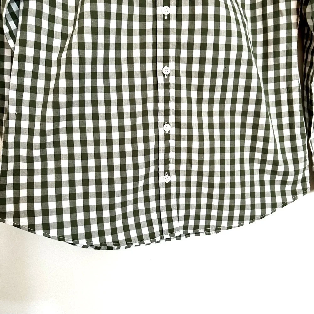 J. Crew Men’s Gingham Plaid Button Down Shirt Green White Size Small